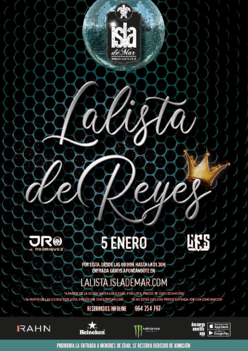 cartel La Lista de Reyes | 5 ENE 2019 | Terraza Isla de Mar