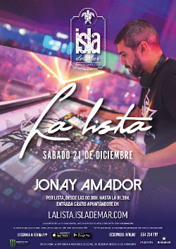 cartel JONAY AMADOR + La Lista | 21 DIC 2019 | Terraza Isla de Mar