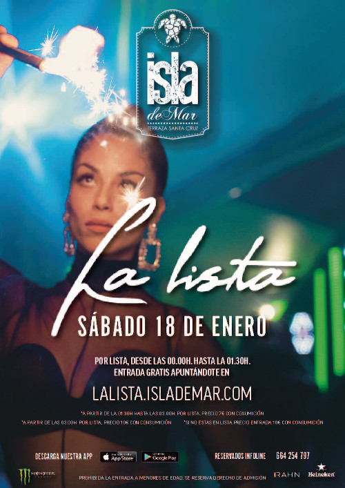cartel La Lista del Sábado | 18 ENE 2020 | Terraza Isla de Mar